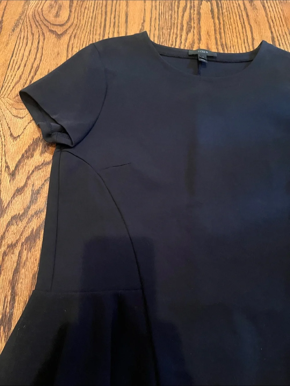 J. Crew Black Short-Sleeve Peplum Top